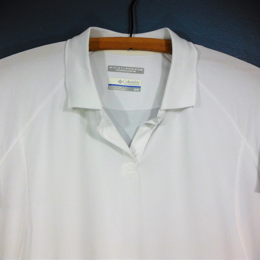 Womans Columbia PFG Omni Cool White Polo Shirt - M